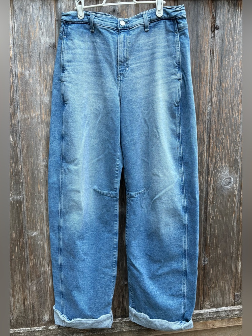 AG Adriano Goldschmied Mercer Extended JeanCuffed High-Rise Barrel Size 28 NWOT